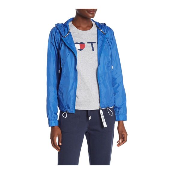 Tommy Hilfiger Blue Hooded Lightweight Zip Windbreaker M - Picture 4 of 10
